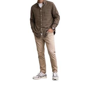 Savane Brown & Tan Checked Button Down Shirt Men’s Medium